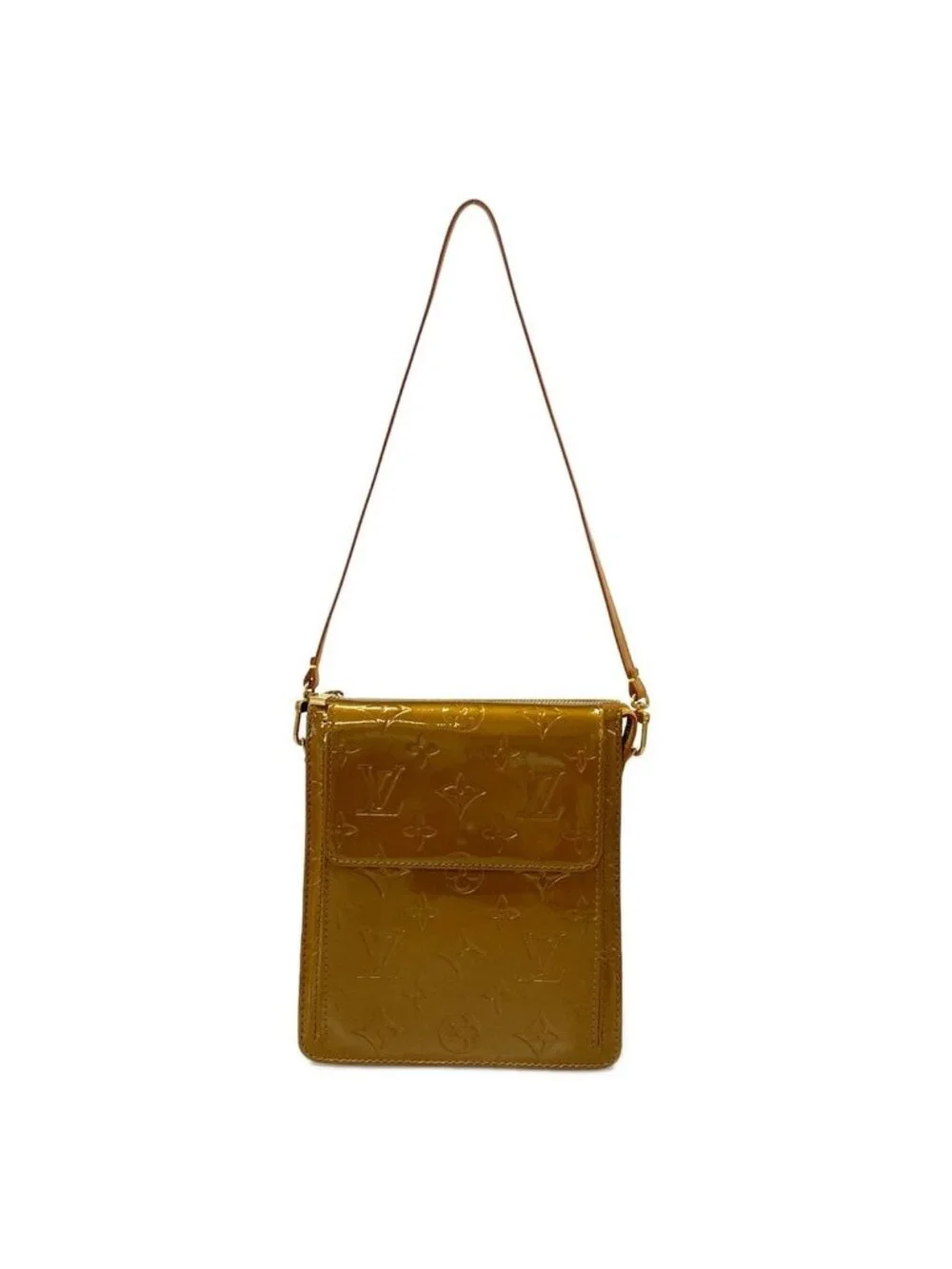 Louis Vuitton Shoulder Bag Monogram Vernis Blanc Leather